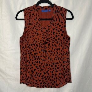 APT. 9 ANIMAL PRINT TANK TIE BLOUSE (M)